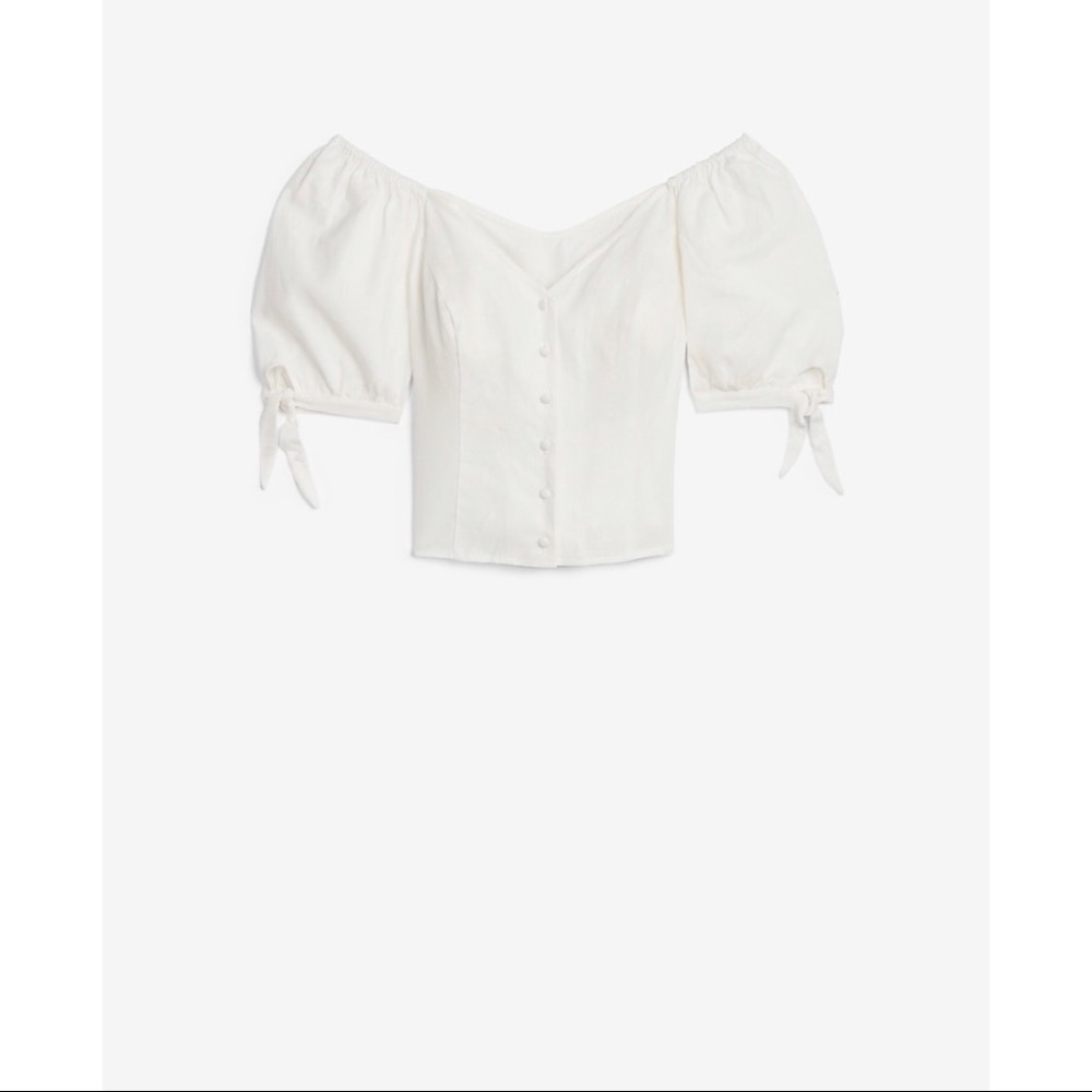 EXPRESS Off The Shoulder Tie Sleeve Top